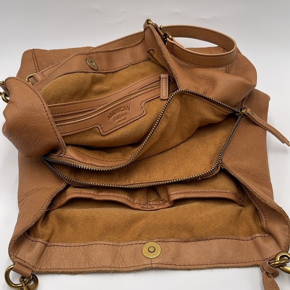 American Leather Co. Shoulder Bag - Caramel Brown 100% Leather - Double Straps - Picture 15 of 16
